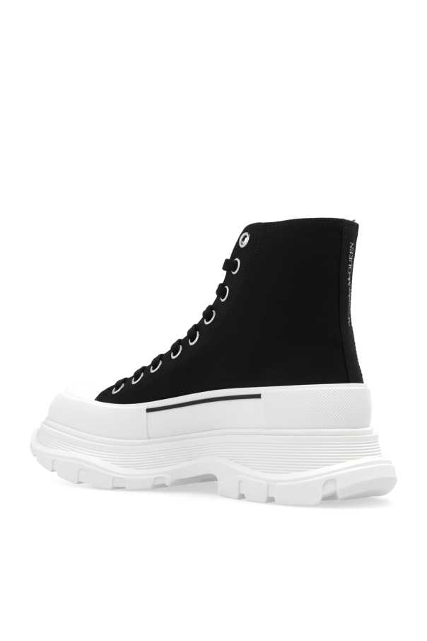 Alexander Mcqueen Raised Bubble-sole Leather Trainers Mens